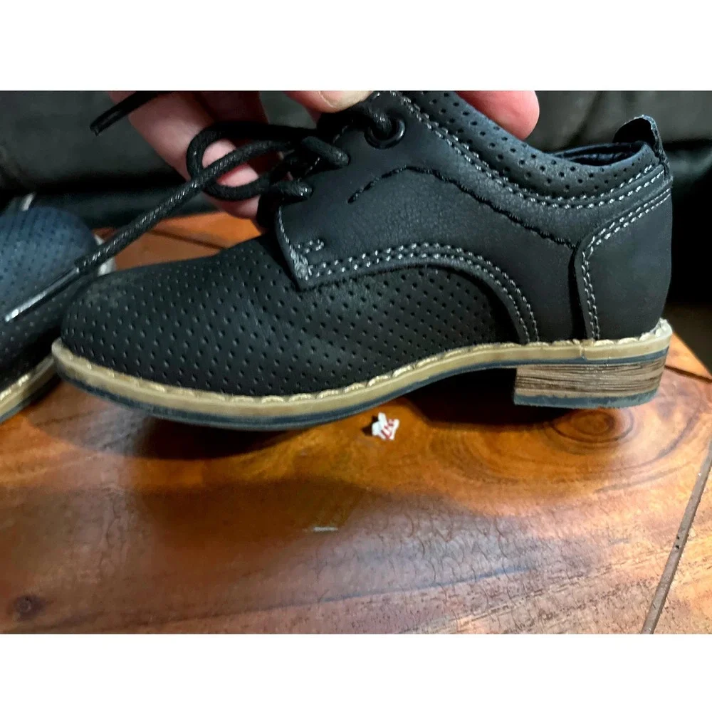 Ashford Boys Dress Shoes Black Lace‎ Up Oxfords Casual Formal Size 5M (Toddler)